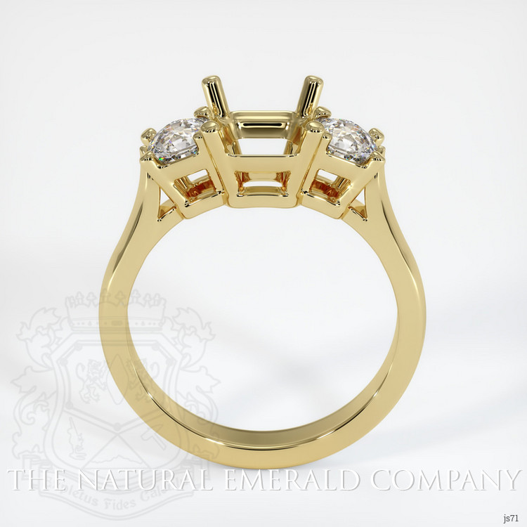 18K Yellow Gold Three Stone Ring Setting