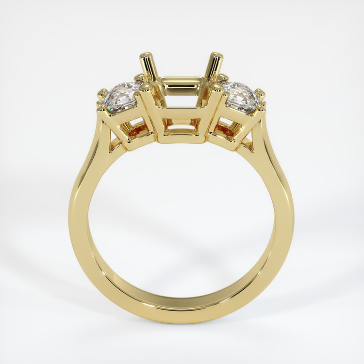 18K Yellow Gold Three Stone Ring Setting