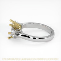 14K Yellow & White Three Stone Ring Setting Image