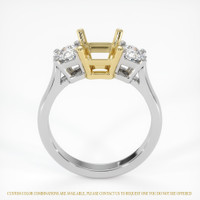 14K Yellow & White Three Stone Ring Setting Image