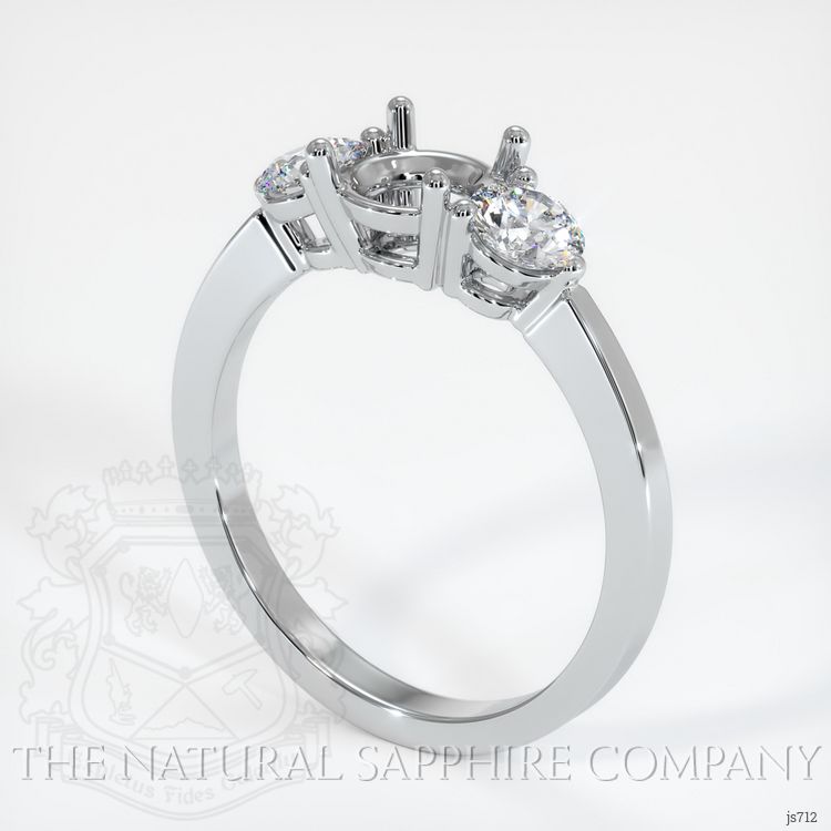 Platinum 950 Three Stone Ring Setting