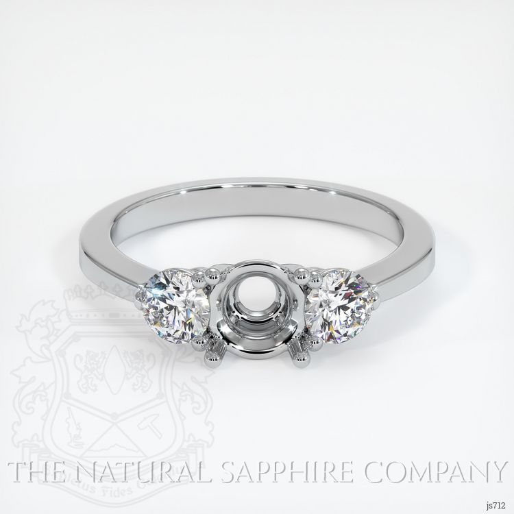 Platinum 950 Three Stone Ring Setting