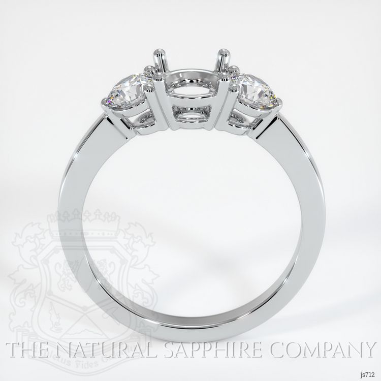 Platinum 950 Three Stone Ring Setting