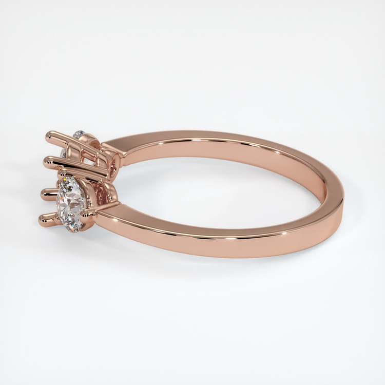 14K Rose Gold Three Stone Ring Setting