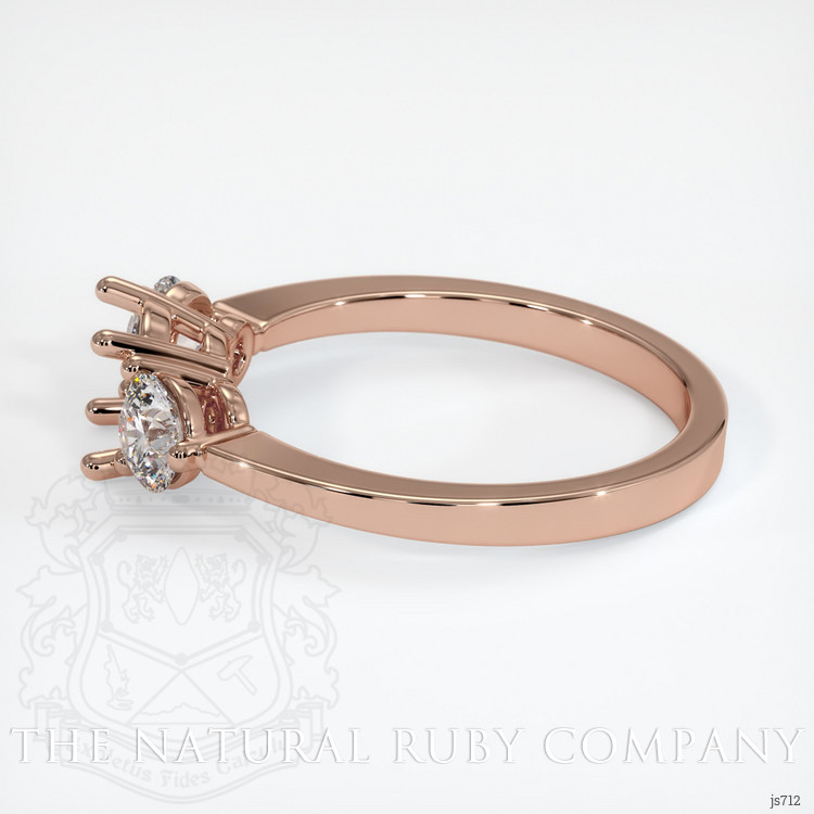 14K Rose Gold Three Stone Ring Setting