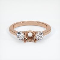 18K Rose Gold Three Stone Ring Setting Image