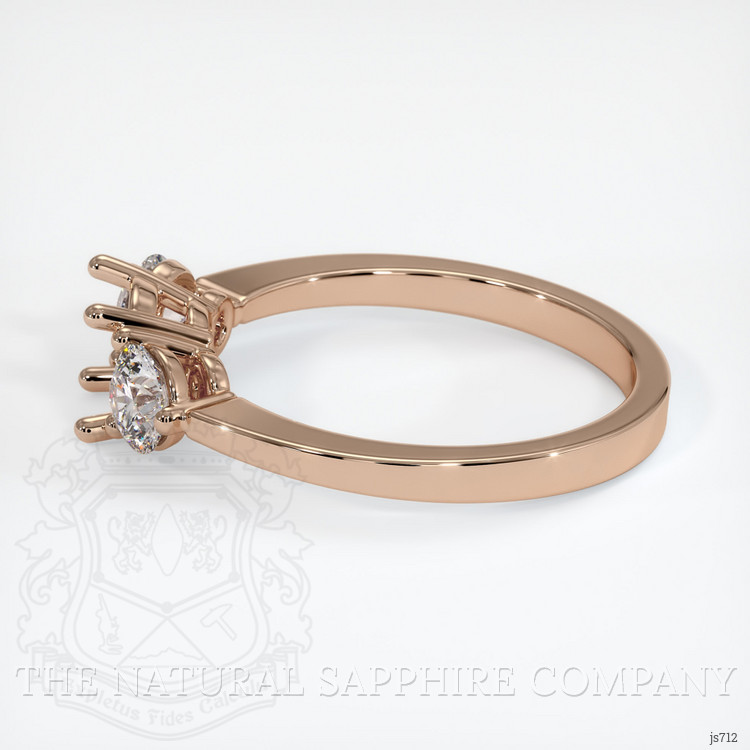 18K Rose Gold Three Stone Ring Setting