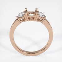 18K Rose Gold Three Stone Ring Setting Image