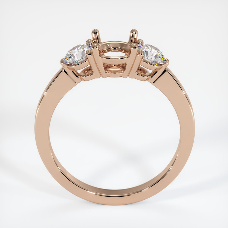 18K Rose Gold Three Stone Ring Setting