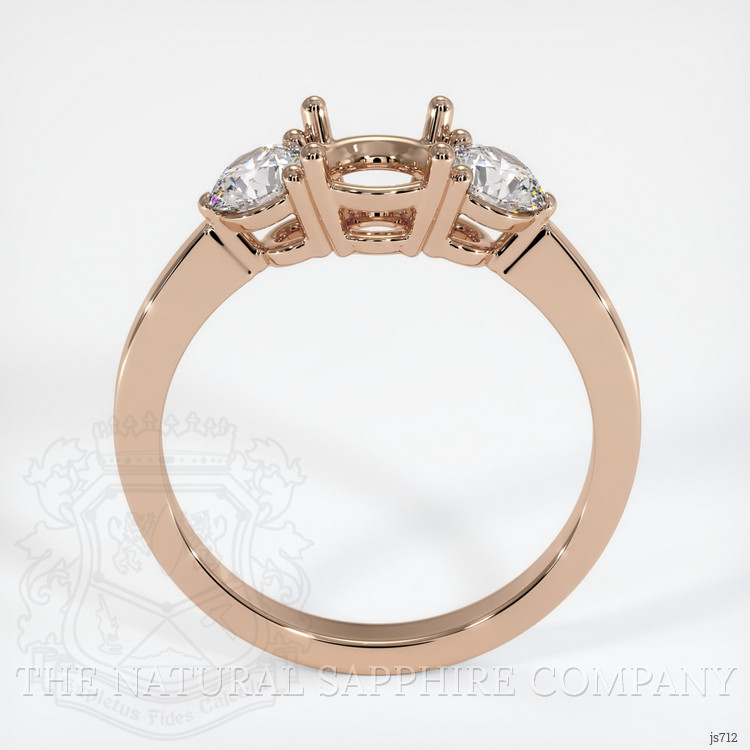 18K Rose Gold Three Stone Ring Setting