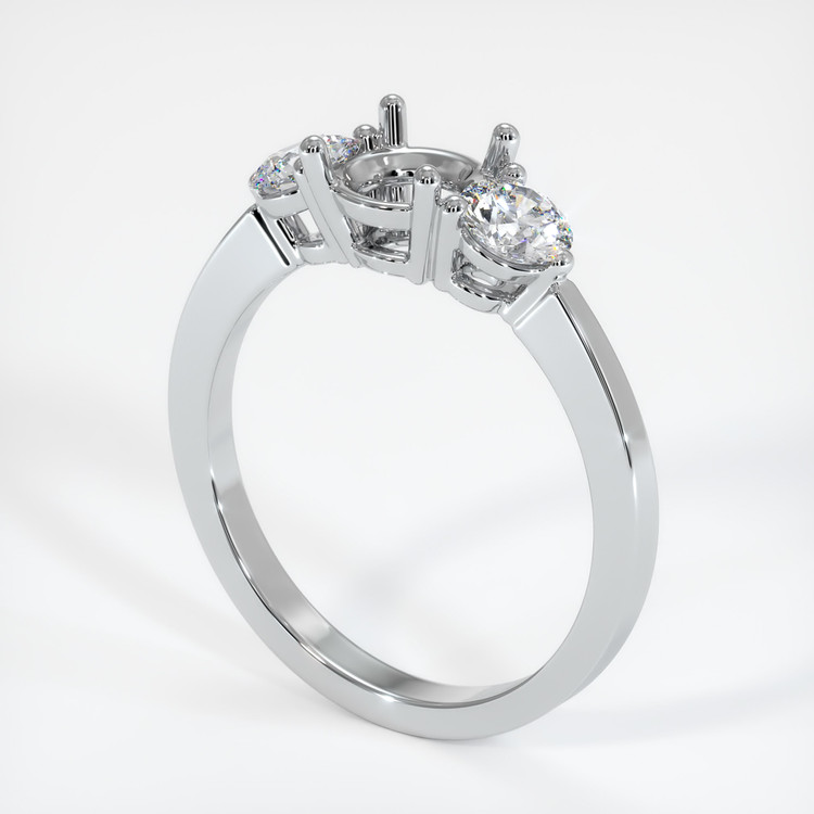 Silver Three Stone Ring Setting