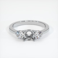 10K White Gold Three Stone Ring Setting Image