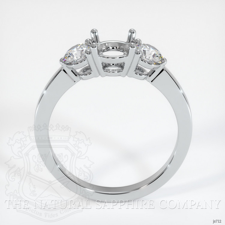 10K White Gold Three Stone Ring Setting