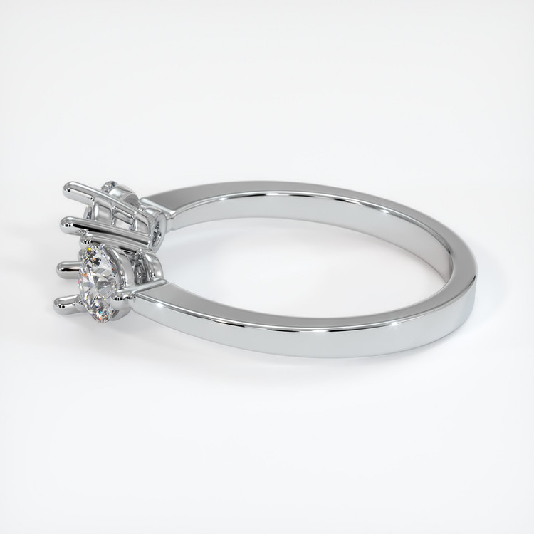 14K White Gold Three Stone Ring Setting