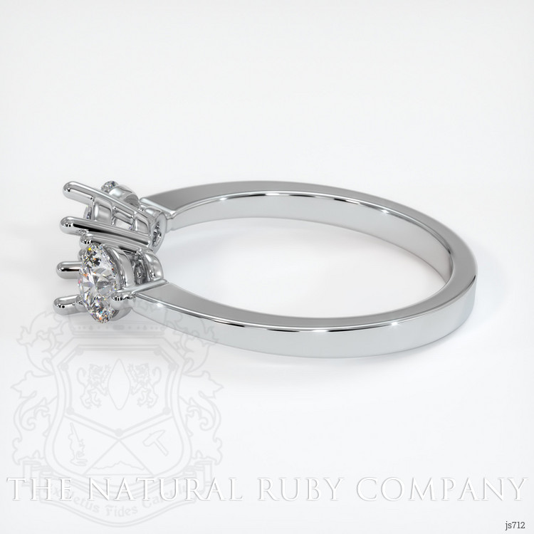 14K White Gold Three Stone Ring Setting