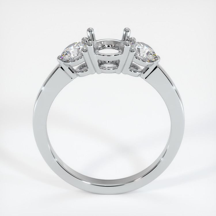 14K White Gold Three Stone Ring Setting