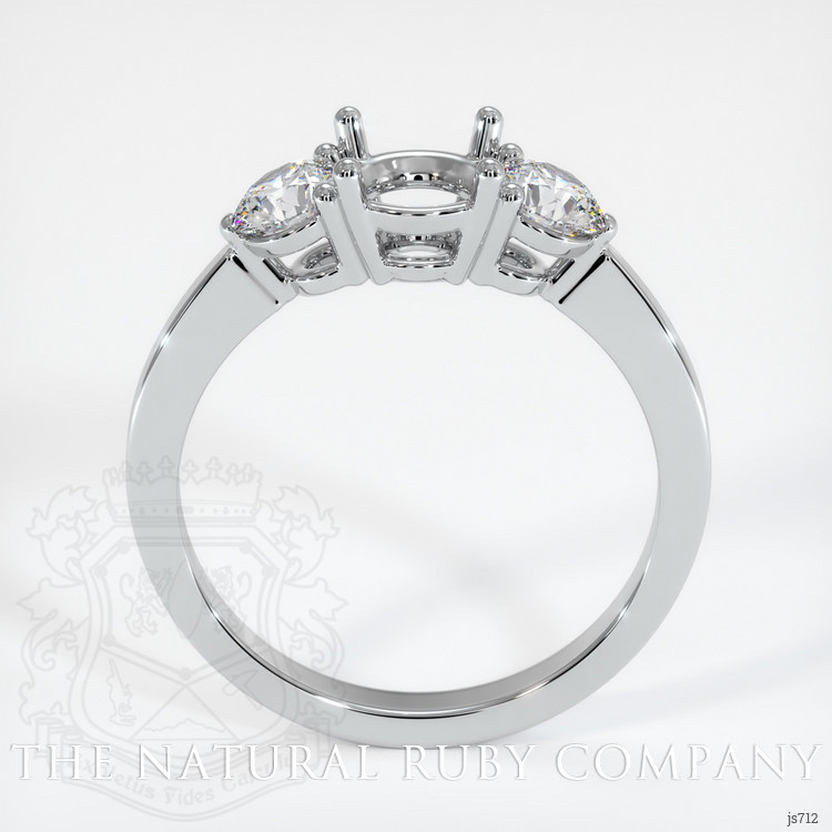14K White Gold Three Stone Ring Setting