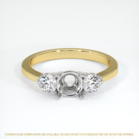 14K White & Yellow Three Stone Ring Setting Image