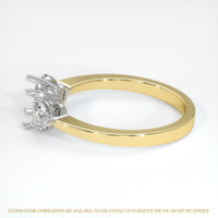 14K White & Yellow Three Stone Ring Setting Image