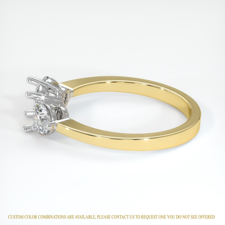 18K White & Yellow Three Stone Ring Setting