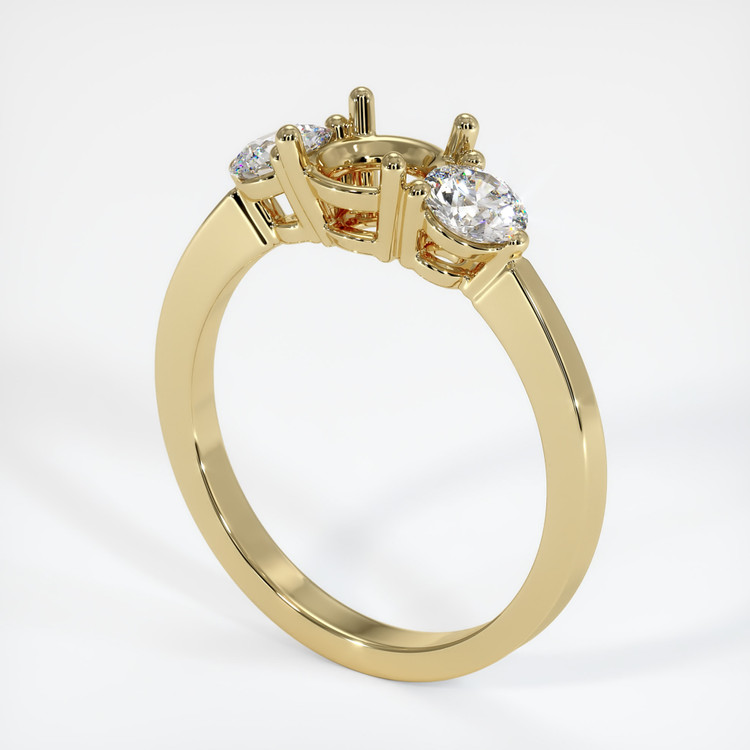 10K Yellow Gold Three Stone Ring Setting