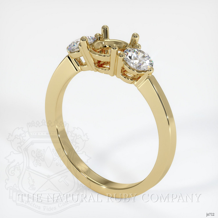10K Yellow Gold Three Stone Ring Setting