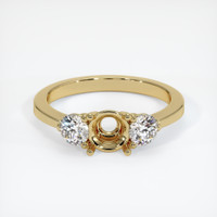 10K Yellow Gold Three Stone Ring Setting Image