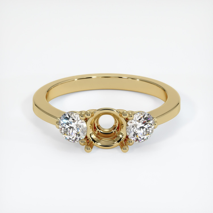 10K Yellow Gold Three Stone Ring Setting