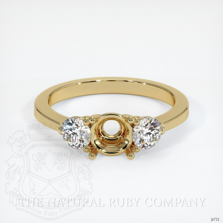 10K Yellow Gold Three Stone Ring Setting