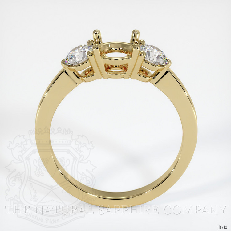 10K Yellow Gold Three Stone Ring Setting