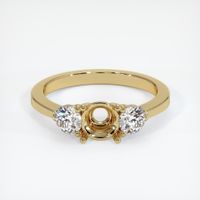 14K Yellow Gold Three Stone Ring Setting Image