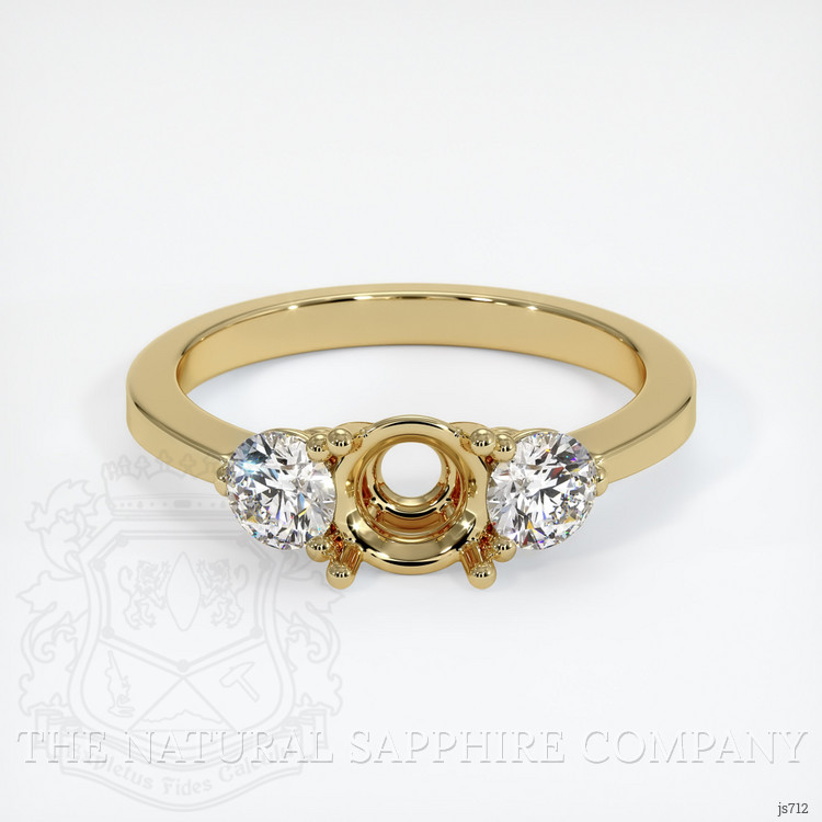 14K Yellow Gold Three Stone Ring Setting