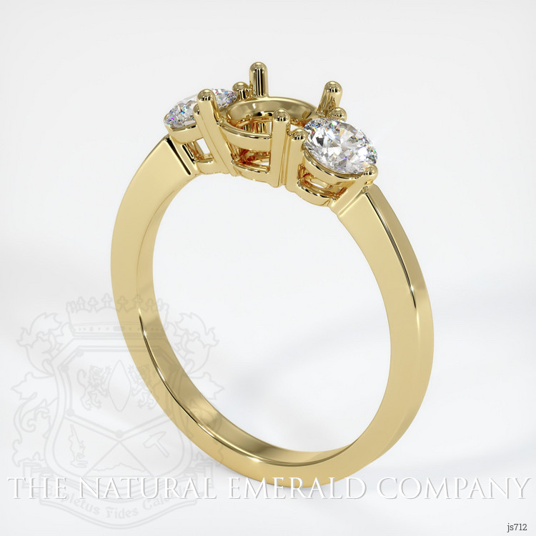 18K Yellow Gold Three Stone Ring Setting