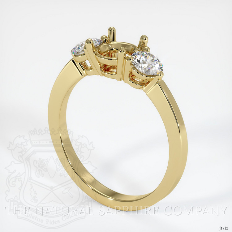 18K Yellow Gold Three Stone Ring Setting