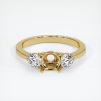 18K Yellow Gold Three Stone Ring Setting Image