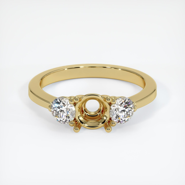 18K Yellow Gold Three Stone Ring Setting