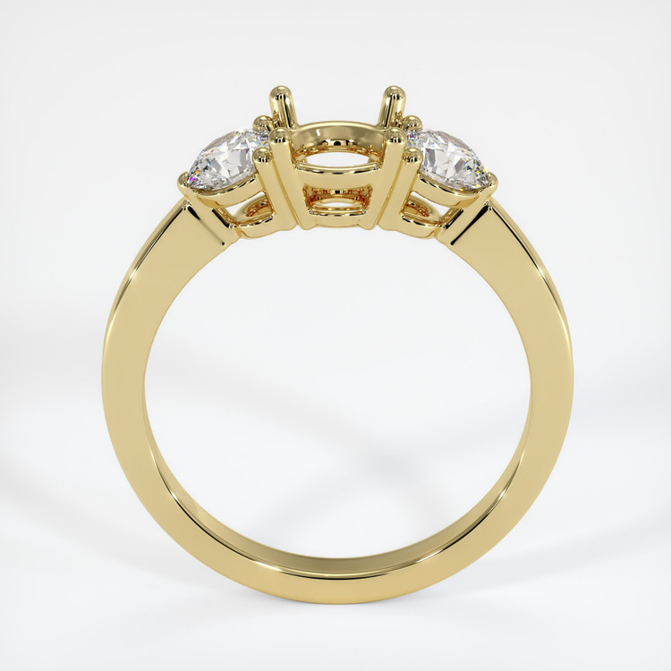 18K Yellow Gold Three Stone Ring Setting