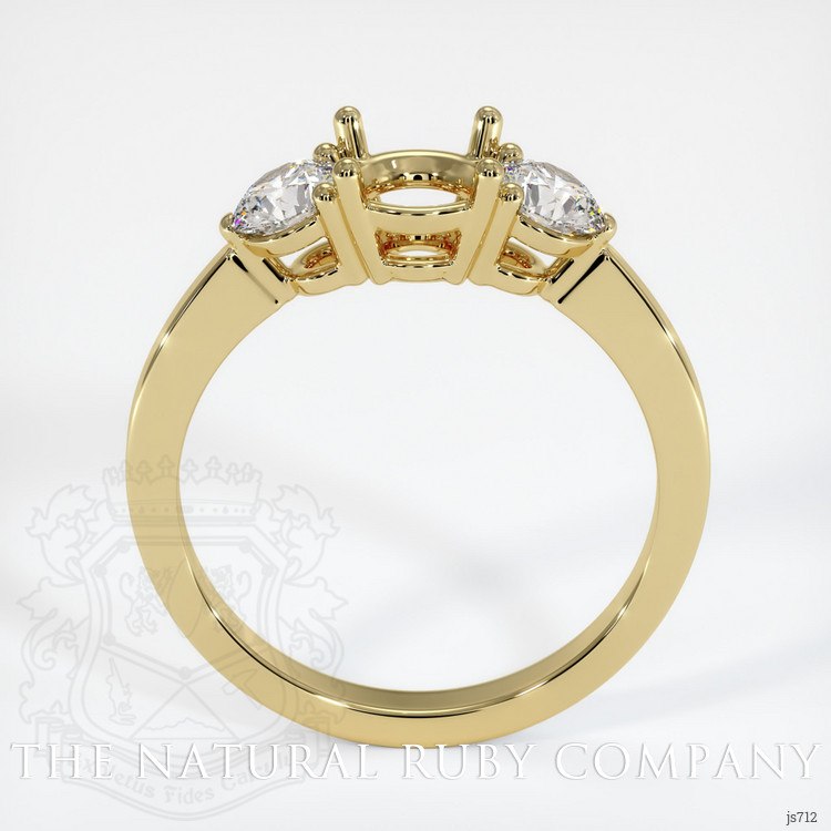 18K Yellow Gold Three Stone Ring Setting