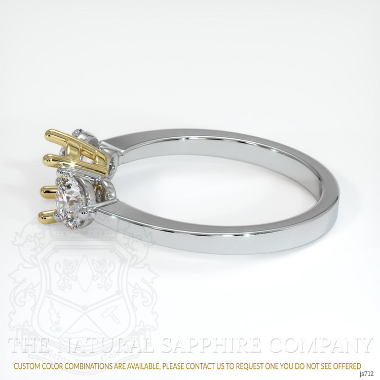 18K Yellow & White Three Stone Ring Setting