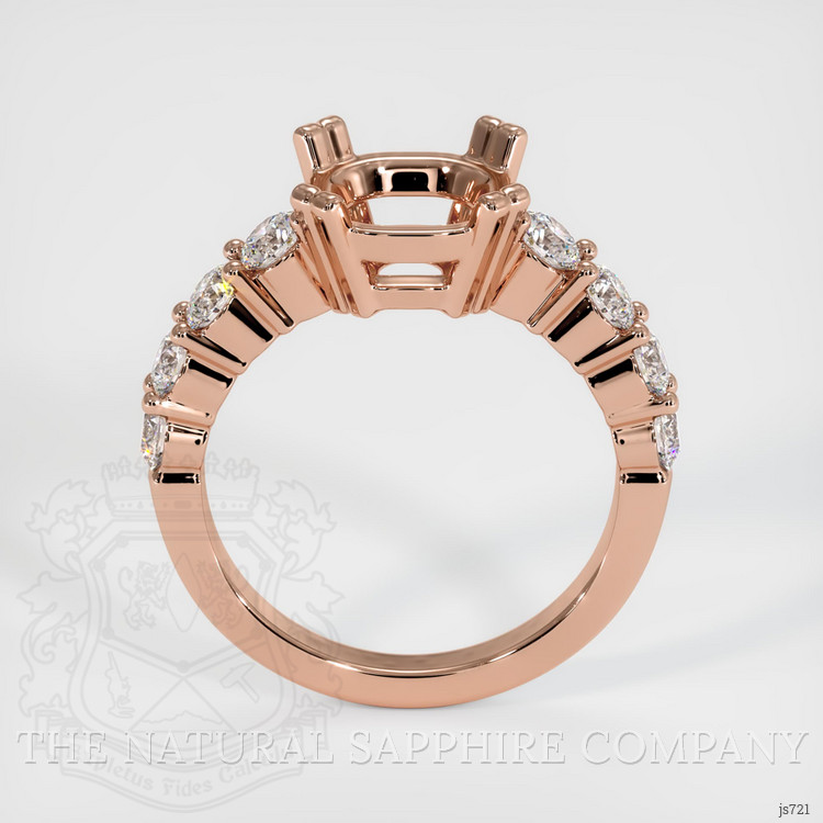 14K Rose Gold Accent Stones Ring Setting