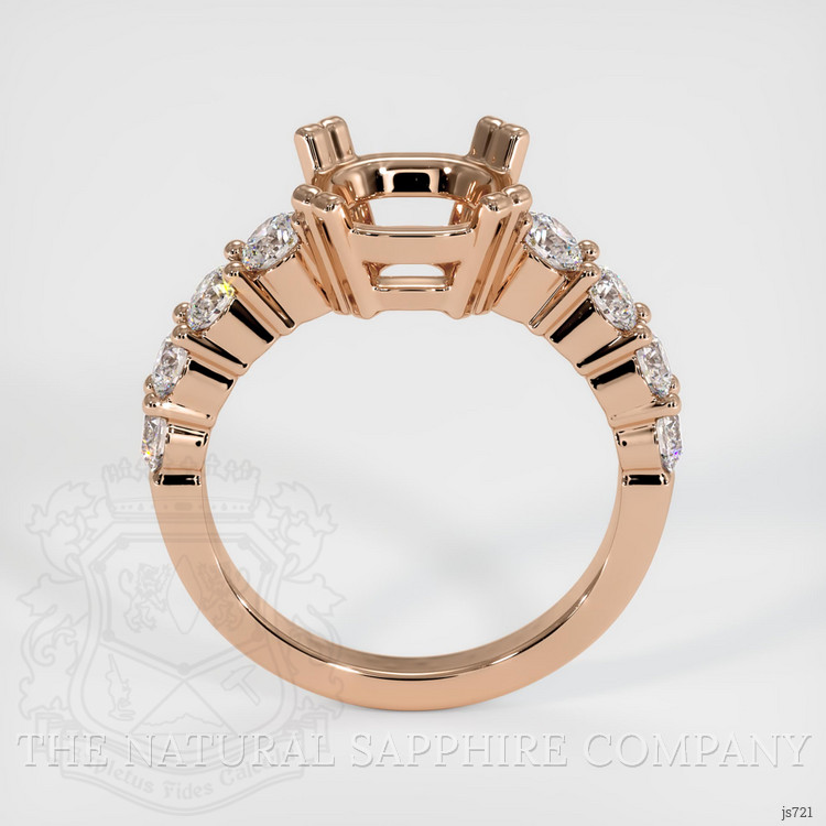 18K Rose Gold Accent Stones Ring Setting