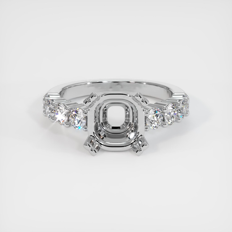 14K White Gold Accent Stones Ring Setting