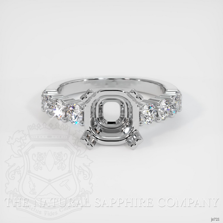 14K White Gold Accent Stones Ring Setting