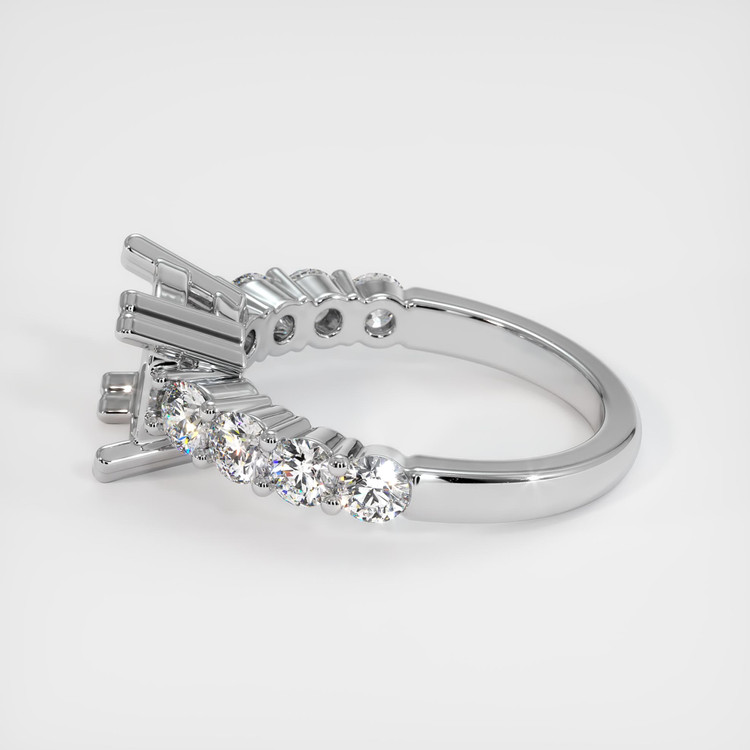 14K White Gold Accent Stones Ring Setting