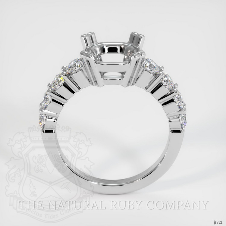14K White Gold Accent Stones Ring Setting