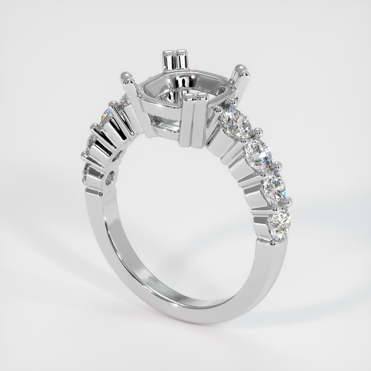 18K White Gold Accent Stones Ring Setting