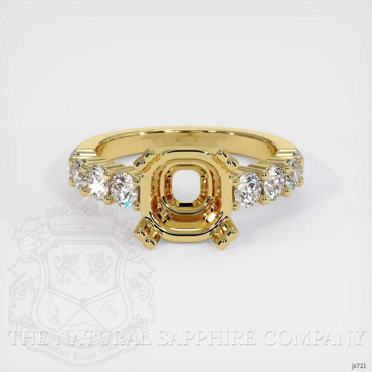 18K Yellow Gold Accent Stones Ring Setting