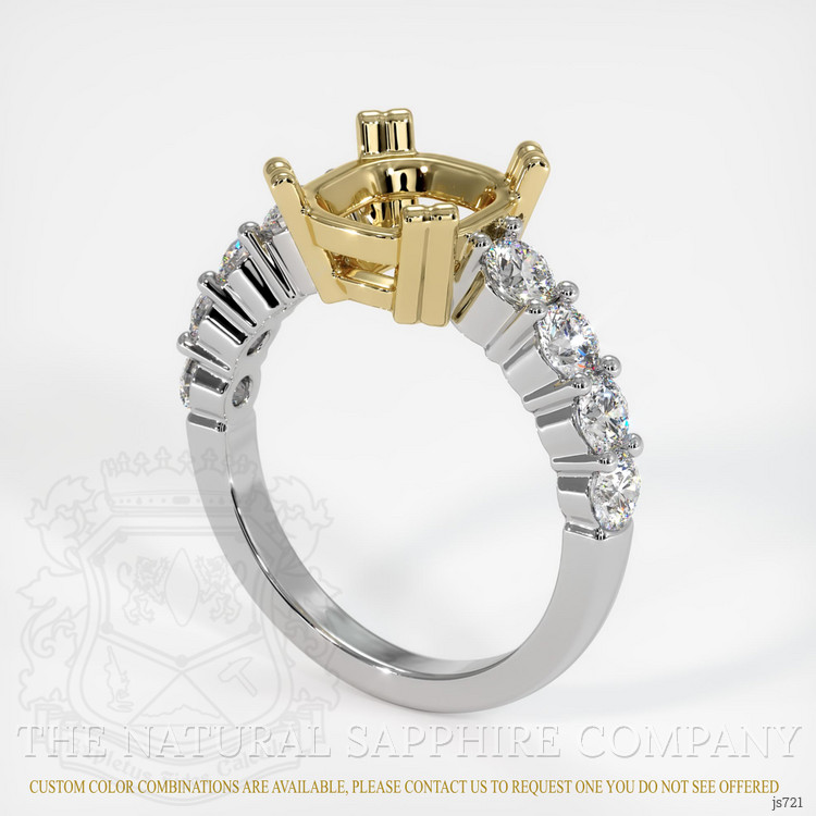 14K Yellow & White Accent Stones Ring Setting