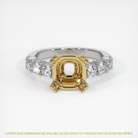 14K Yellow & White Accent Stones Ring Setting Image