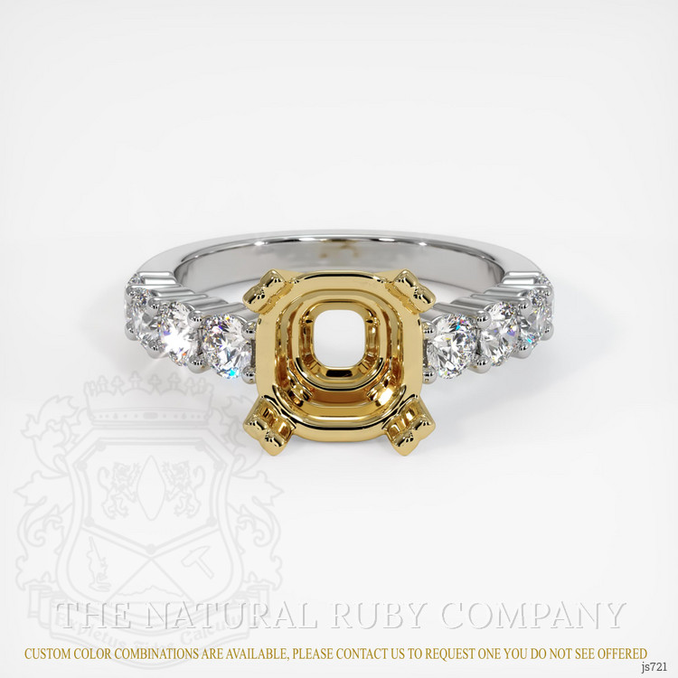 14K Yellow & White Accent Stones Ring Setting